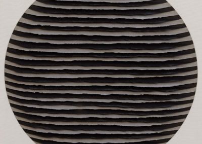 Black and gray striped circle